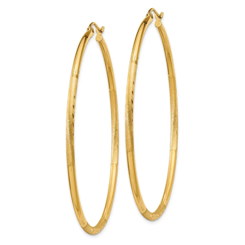 for Round Diamond-cut and 14kt Teens; Real Satin Adults Tube Earrings; and Men 2mm for Women and Yellow Gold Hoop