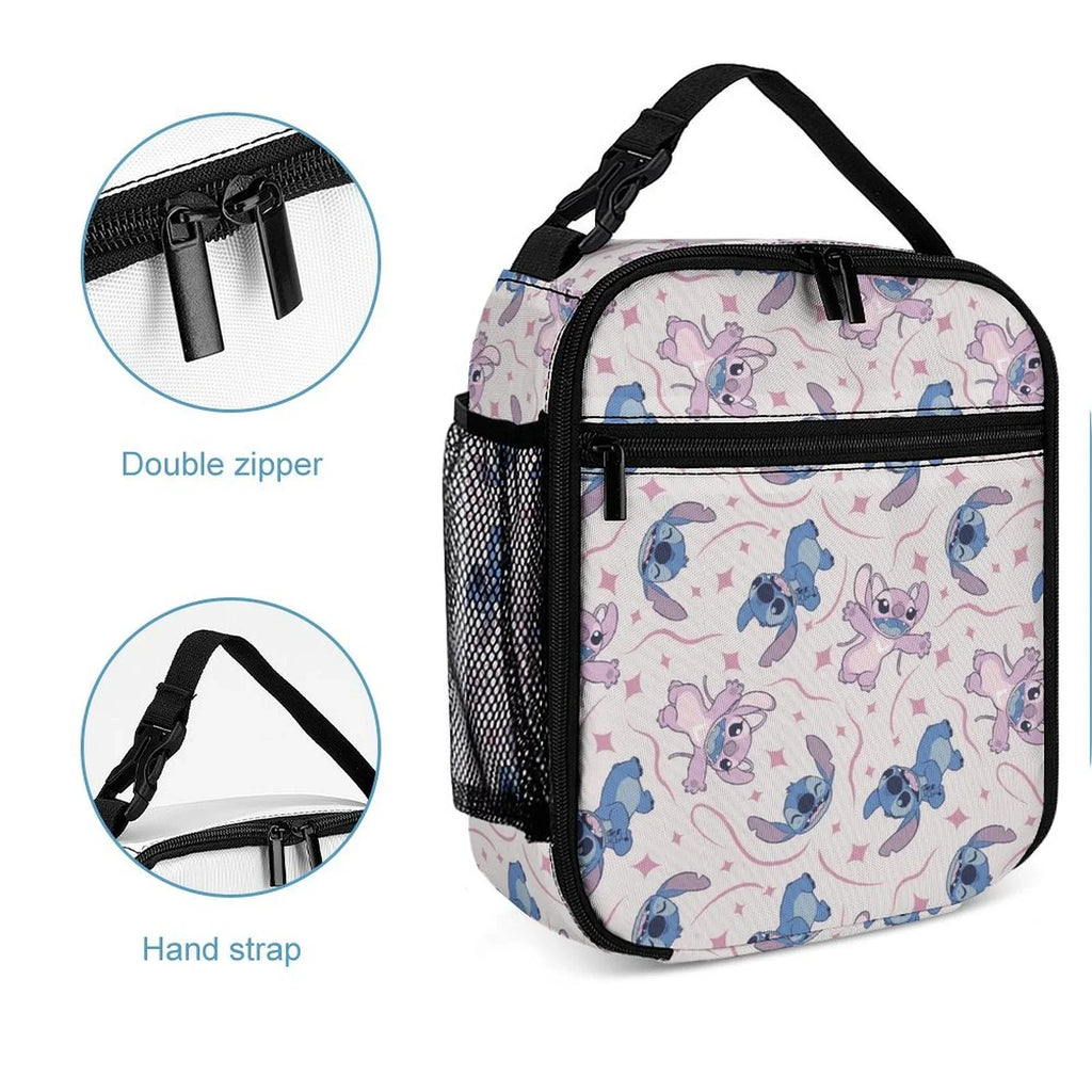 For Adult Kids Insulated Stitch School Blue Thermal Bento Lilo Cooler Girls Office Handbag Bag Tote Bag Portable Boys Lunch