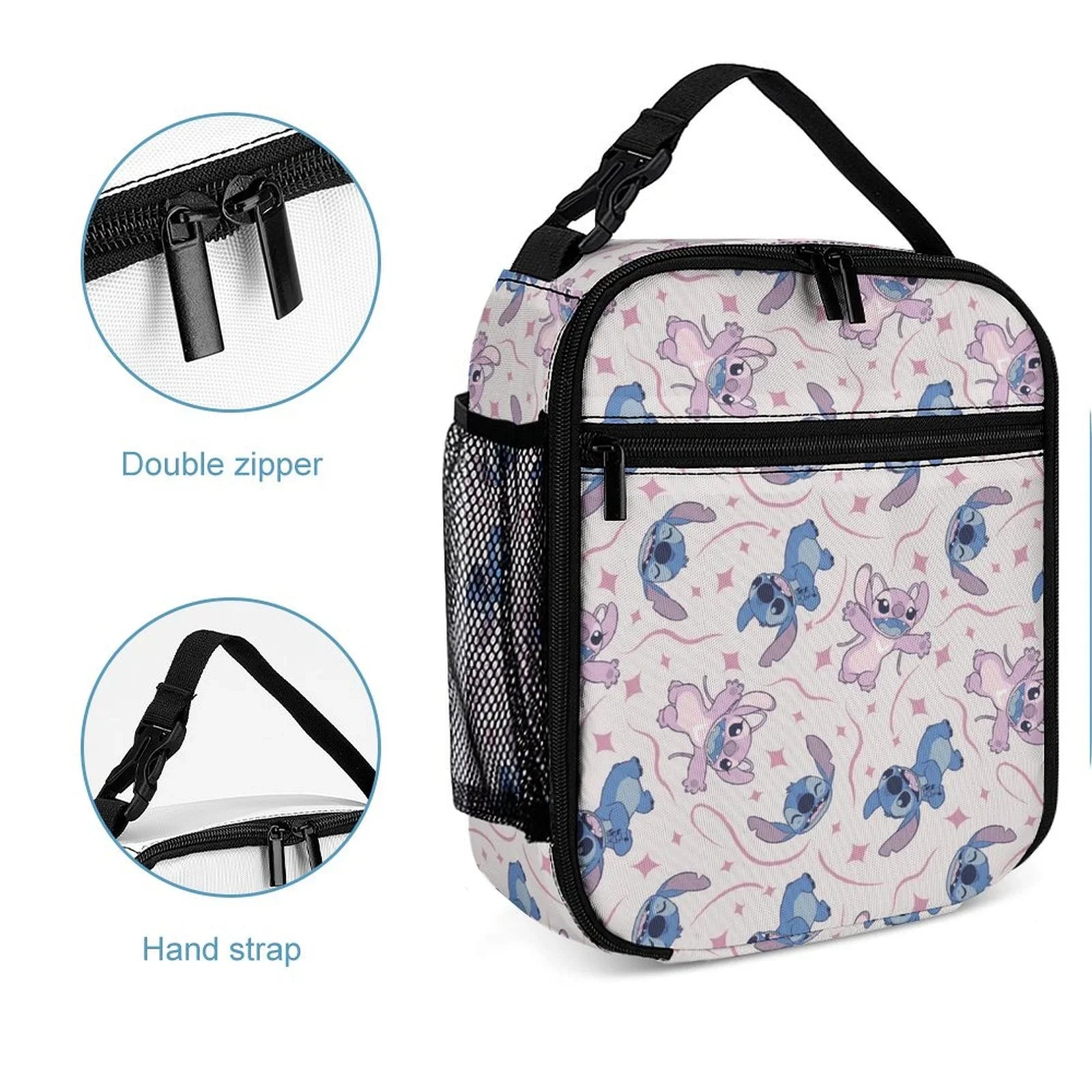 For Adult Kids Insulated Stitch School Blue Thermal Bento Lilo Cooler Girls Office Handbag Bag Tote Bag Portable Boys Lunch