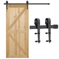 Hanging Kit Ft 6 Barn Hardware Easyfashion Arrow Sliding Steel Design Track Door Black Single-door