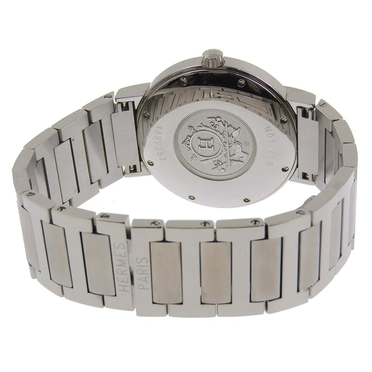 Made Pre-Owned Swiss (Fair) Nomad Quartz Steel Stainless Watch NO1.710 Hermes Silver Men's Dial Analog White Display