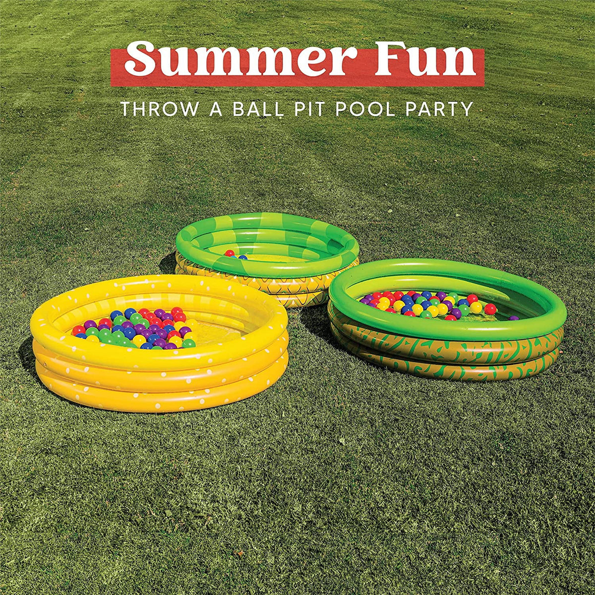 Swimming Pool Baby Kiddie Inflatable 3 Pit for Packs Avocado Set Inflatable Pool 10 X Fun Pineapple Kiddie Summer Pools liquid Pool Ball Kids Lemon 45 Pool
