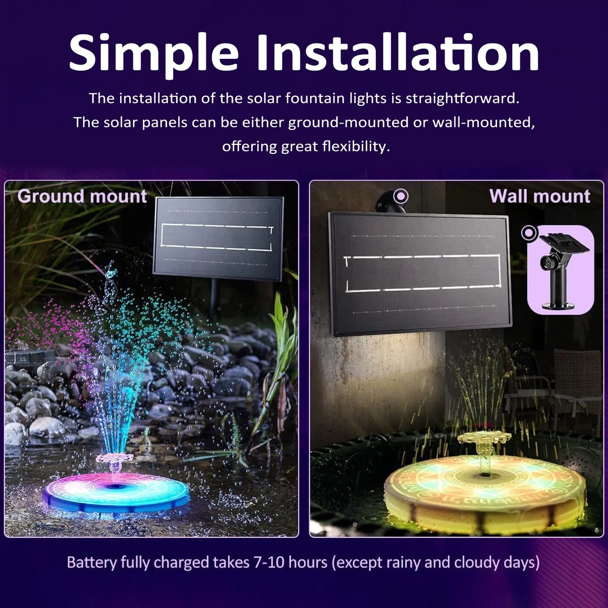 Garden Bath Light, Solar Remote Fountain exterior Walmeck Decoration with Control Pond LED, Decor