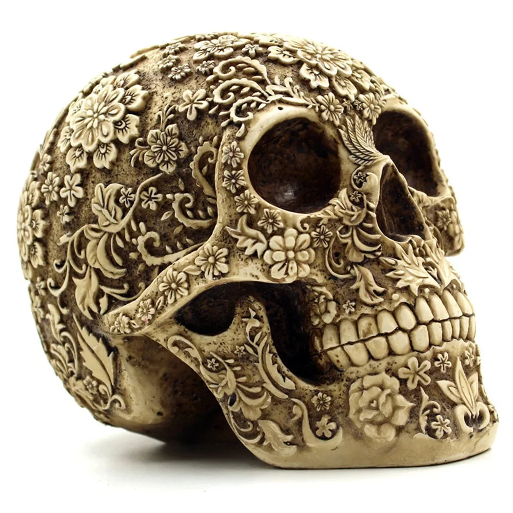 Halloween Foreign Skull Resin Skull Retro Props Spoof Trade Decoration European American And Horror Decoration Face Menghua Mai