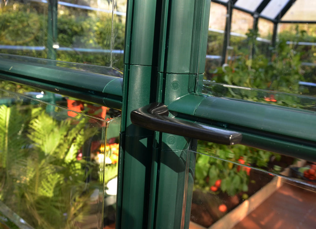 Greenhouse Vents 8' x Palram Walk-In Clear Grand - - Roof Green Gardener - with 12' Canopia 2