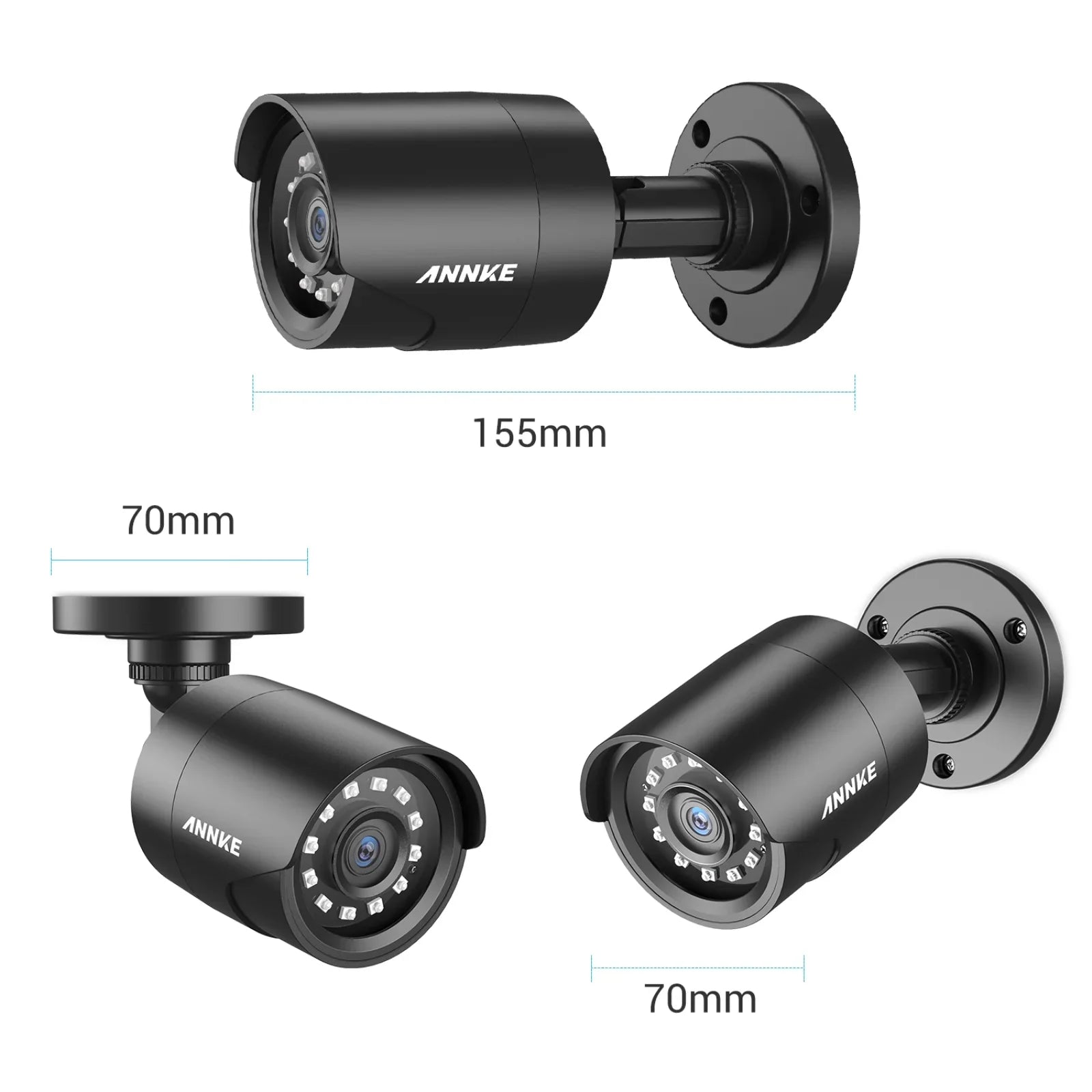 Camera 4 Security Outdoor Home Moistureproof, Pack Indoor, Surveillance 1920TVL, 1080P Vision, Night/Day Camera Bullet IP66