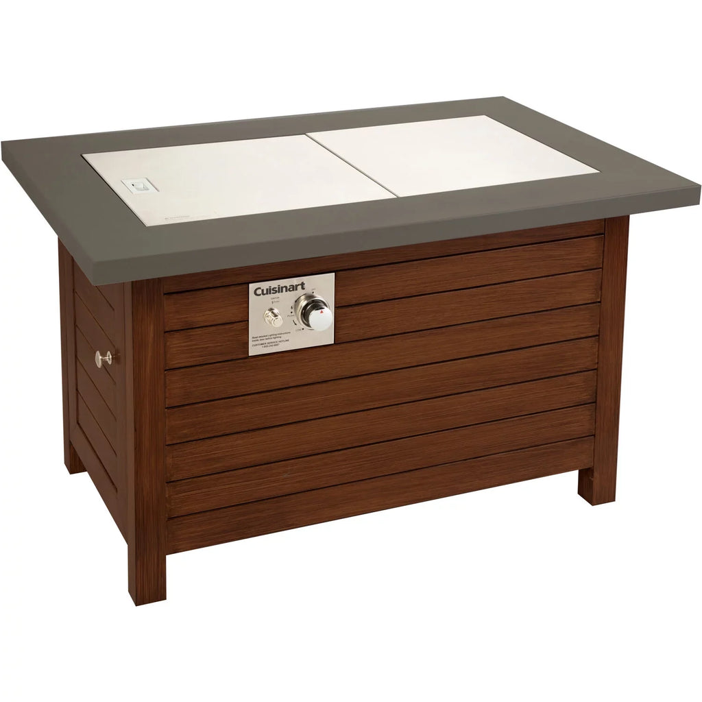 2-in-1 Fire Table Design Patio with Pit Pit Table Cuisinart - Ignition, Start Push Fire to Coffee to Outdoor