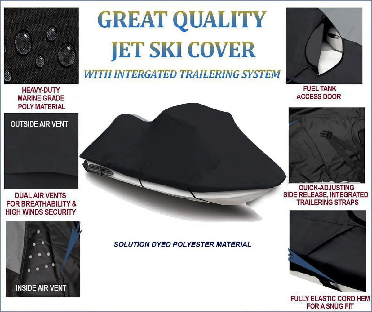 1994 GTS Cover Jet 600D JET SKI Ski for Compatible 1990-2000, Bombardier GTX BLACK Sea-Doo 1995 Doo 1992 PWC 1993 Cover Sea