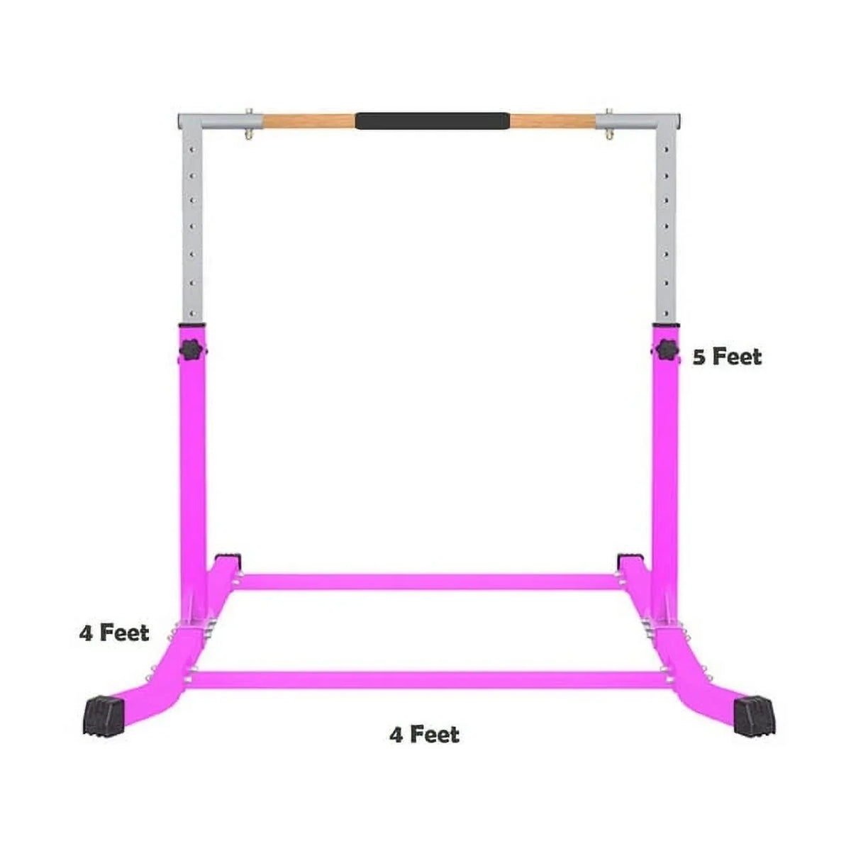 Duty, Bar Heavy Fitness Junior for Kip Up Pink to Training Height Bar, Hand Pro-Gymnastics - Kids Adjustable FT 5 - Cushioned