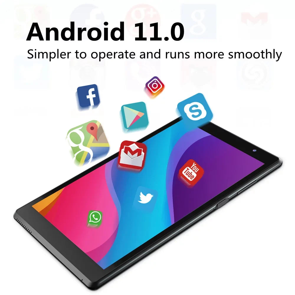 Core , 11 Camera, Quad Tablet RAM2GB+ROM32GB Bluetooth, Tablet, Screen, 8 Tablet, inch Wi-Fi, Black Tablets 8.0 Android
