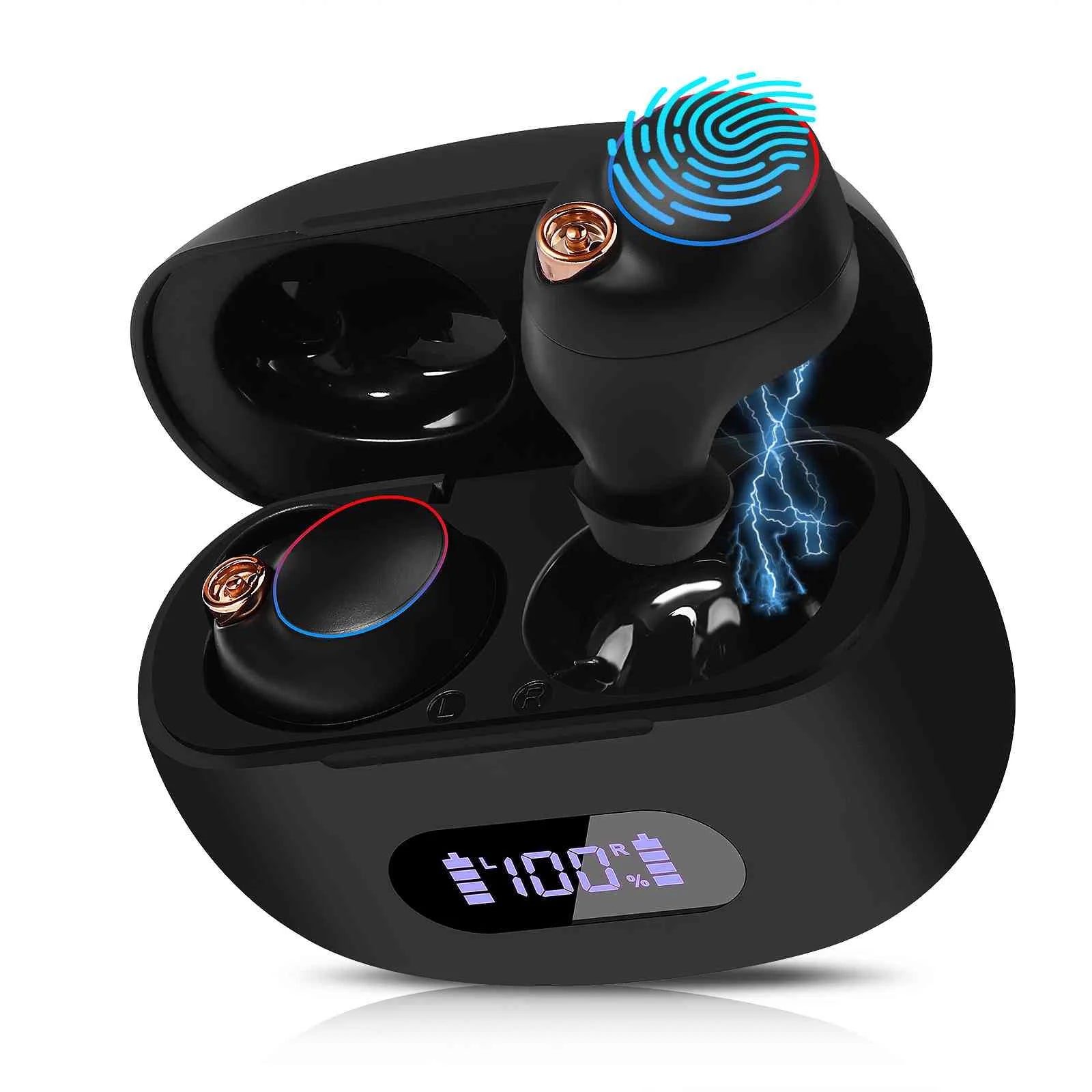 Charging UrbanX Moisture Black, + 5.2 Wireless Balanced, Yoga with Connection, IPX5 Smart Boost Bluetooth Bass Connect, Fits Lenovo Dual Earbuds Case, True Resistance, Bluetooth Tab