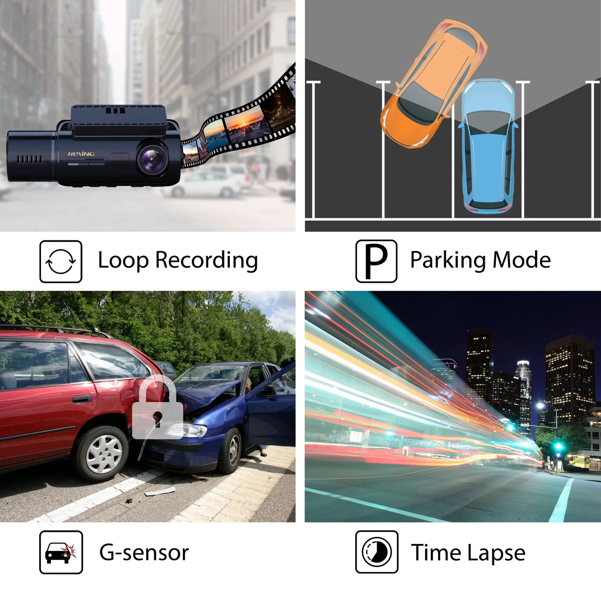 Rexing Dash and Cam Cabin Front V3 with Inside 1080P & Wi-Fi GPS