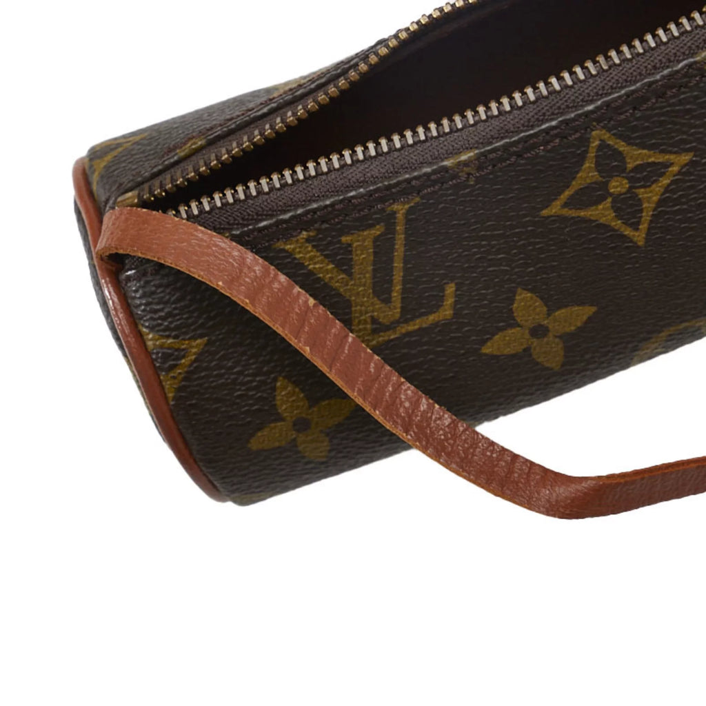 M51385 (Old) PVC Handbag Ladies Brown 30 Leather Monogram Papillon (Good) Pre-Owned