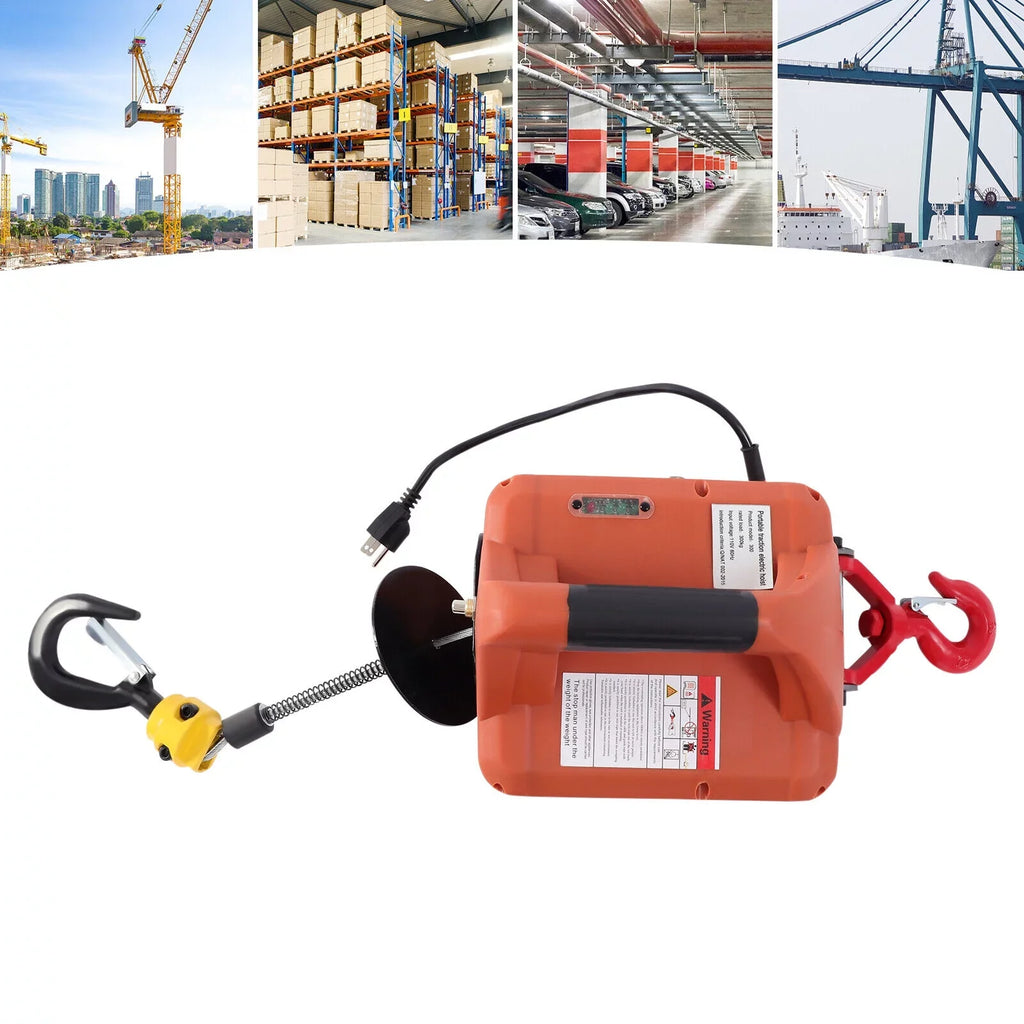 Winch Hoist 3-in-1 110V Kit Wireless Control Portable Lift ZhdnBhnos Electric 1100 Crane Remote