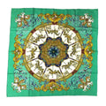 Embroidery Park Muffler Pre-Owned PARK Carousel LUNA (Good) Scarf 90 Amusement HERMES aq5159 Green Hermes Silk 100% Carre