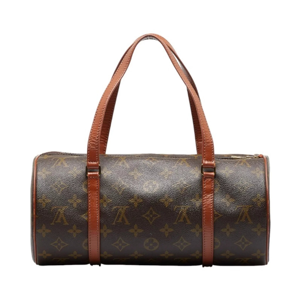 M51385 (Old) PVC Handbag Ladies Brown 30 Leather Monogram Papillon (Good) Pre-Owned