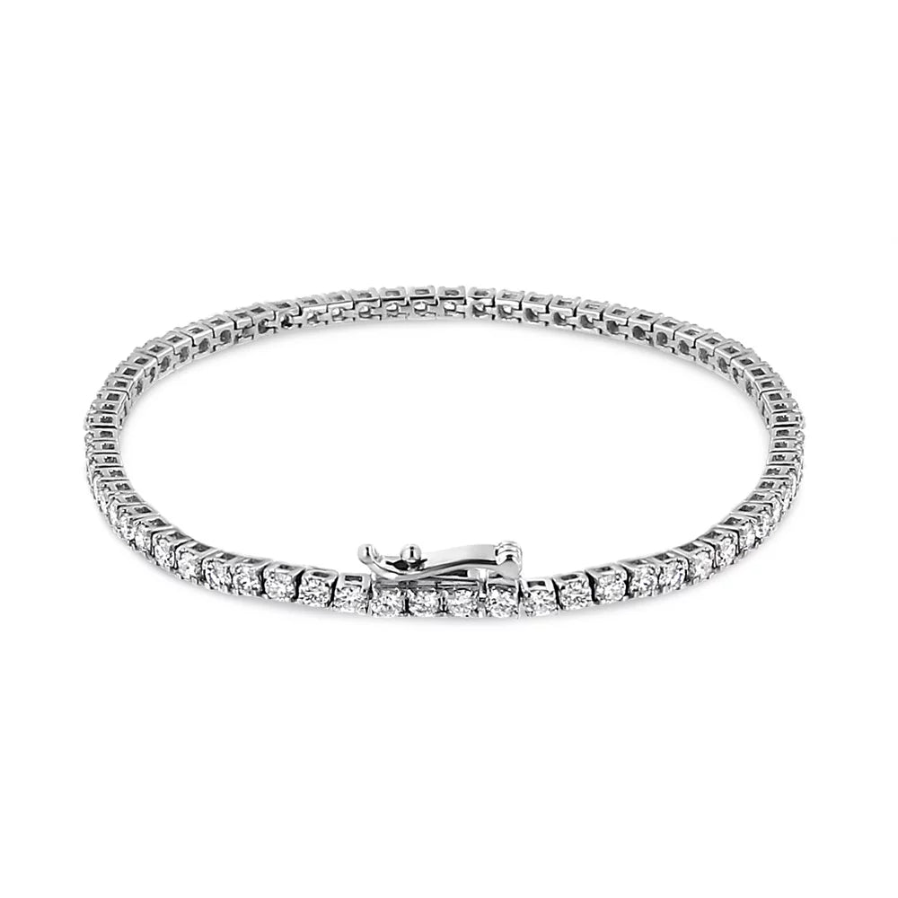 Color, Cttw VS2-SI1 14K Gold White 2.0 (F-G Lab Grown Clarity) Diamond Bracelet Tennis Classic 7.25"