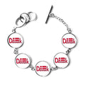 National Charm Chain Demark Pattern Flag Jewelry Red Bracelet Bangle
