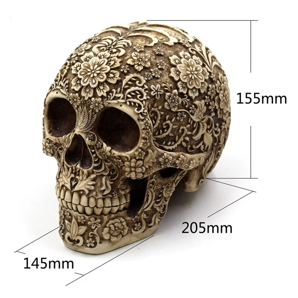 Halloween Foreign Skull Resin Skull Retro Props Spoof Trade Decoration European American And Horror Decoration Face Menghua Mai