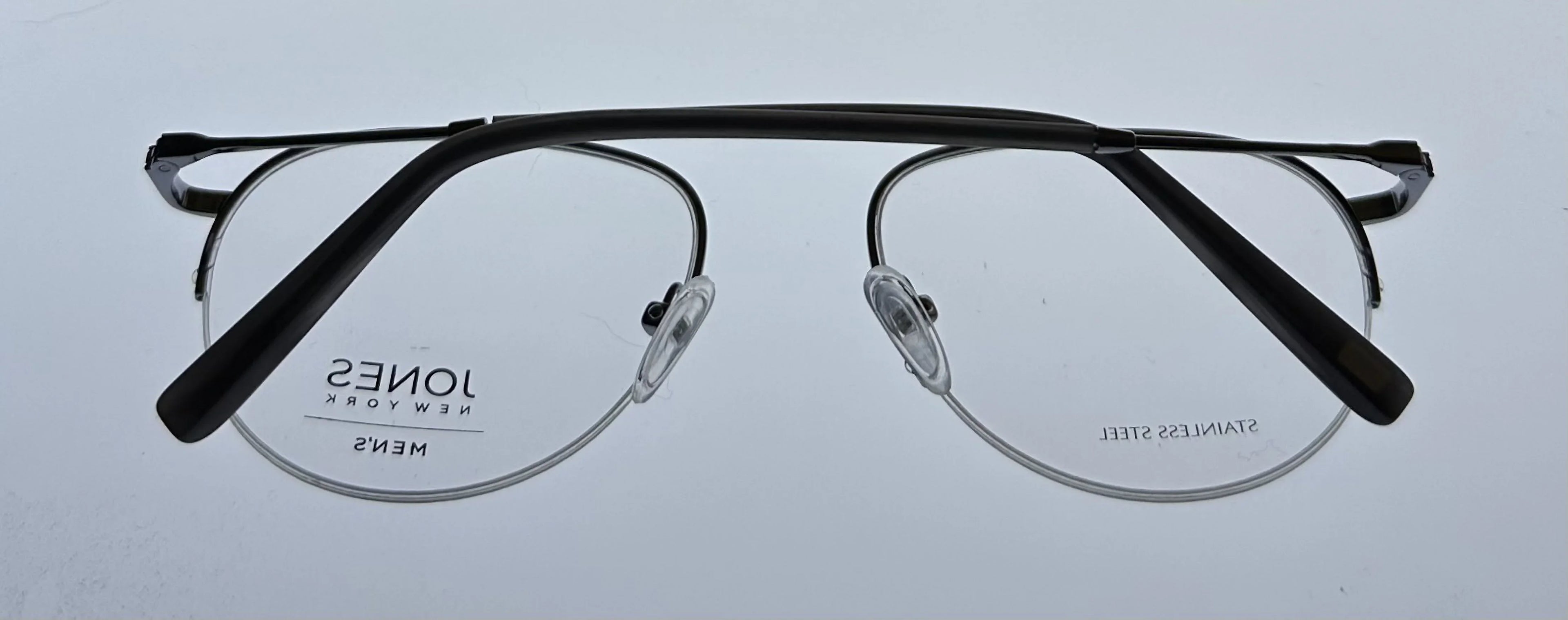 Mens 53mm New Frame. Jones J359. Rimless Aviator York Eyewear Gunmetal Metal