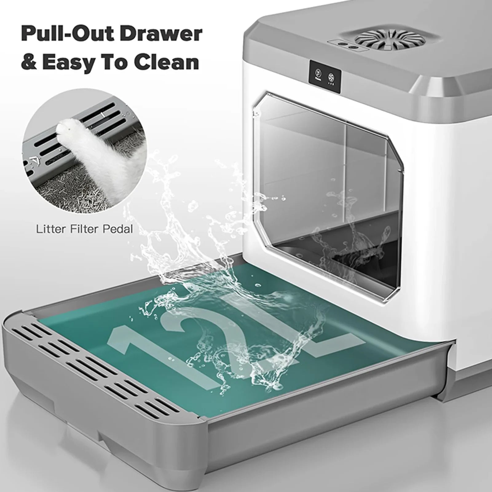 Scoop. Enclosure Cat Furniture, Box, Litter Removal, Drawer Easy Cat Scoop, Box Cat Enclosed Pottywith Arcwares Cat Large Odor Litter Type Pan Litter And Cleaning Litter