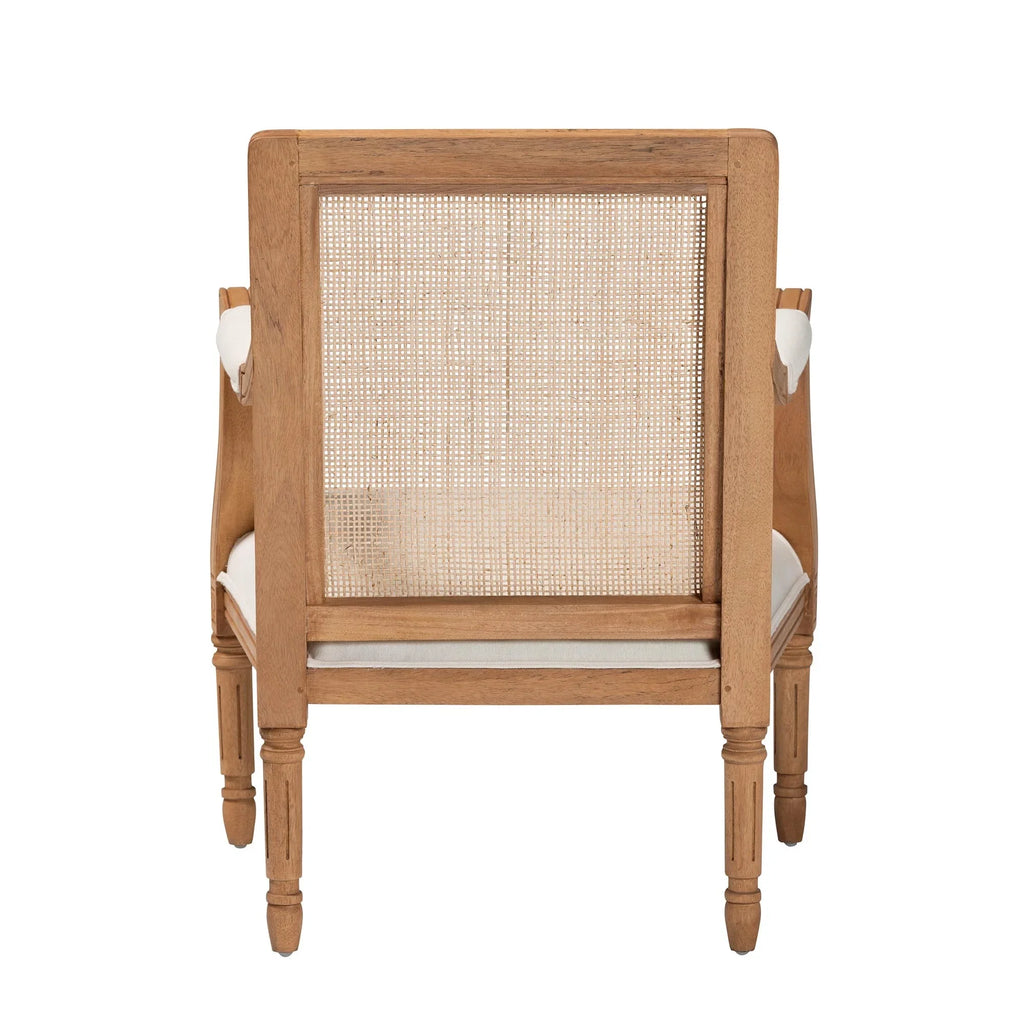 Studio Fabric and Baxton Honey Wood Finished Chair Garridan French Oak Accent Beige Traditional