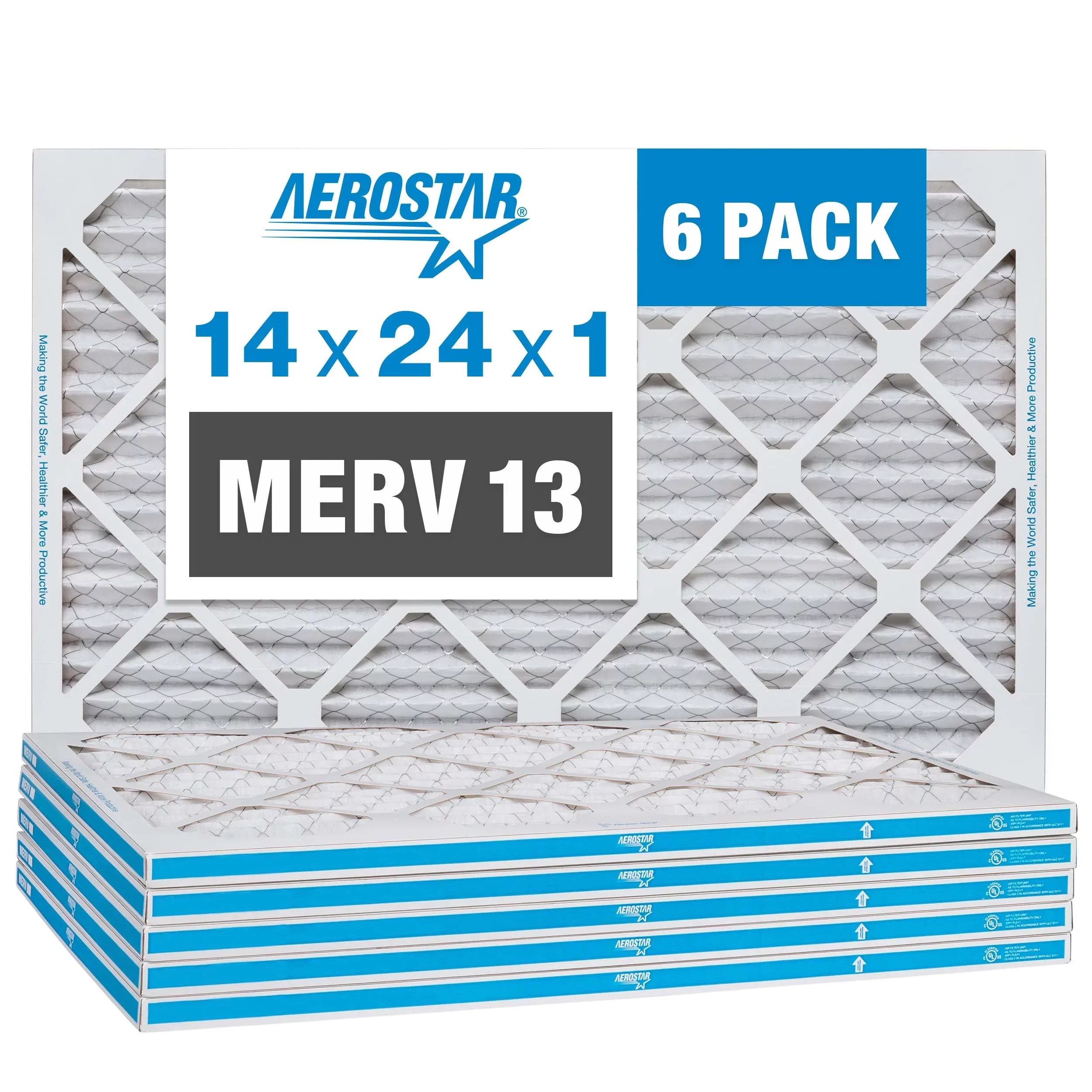 of Filter, the 13, Pleated Made Air Aerostar 14x24x1 Box in 14x24x1, 6,