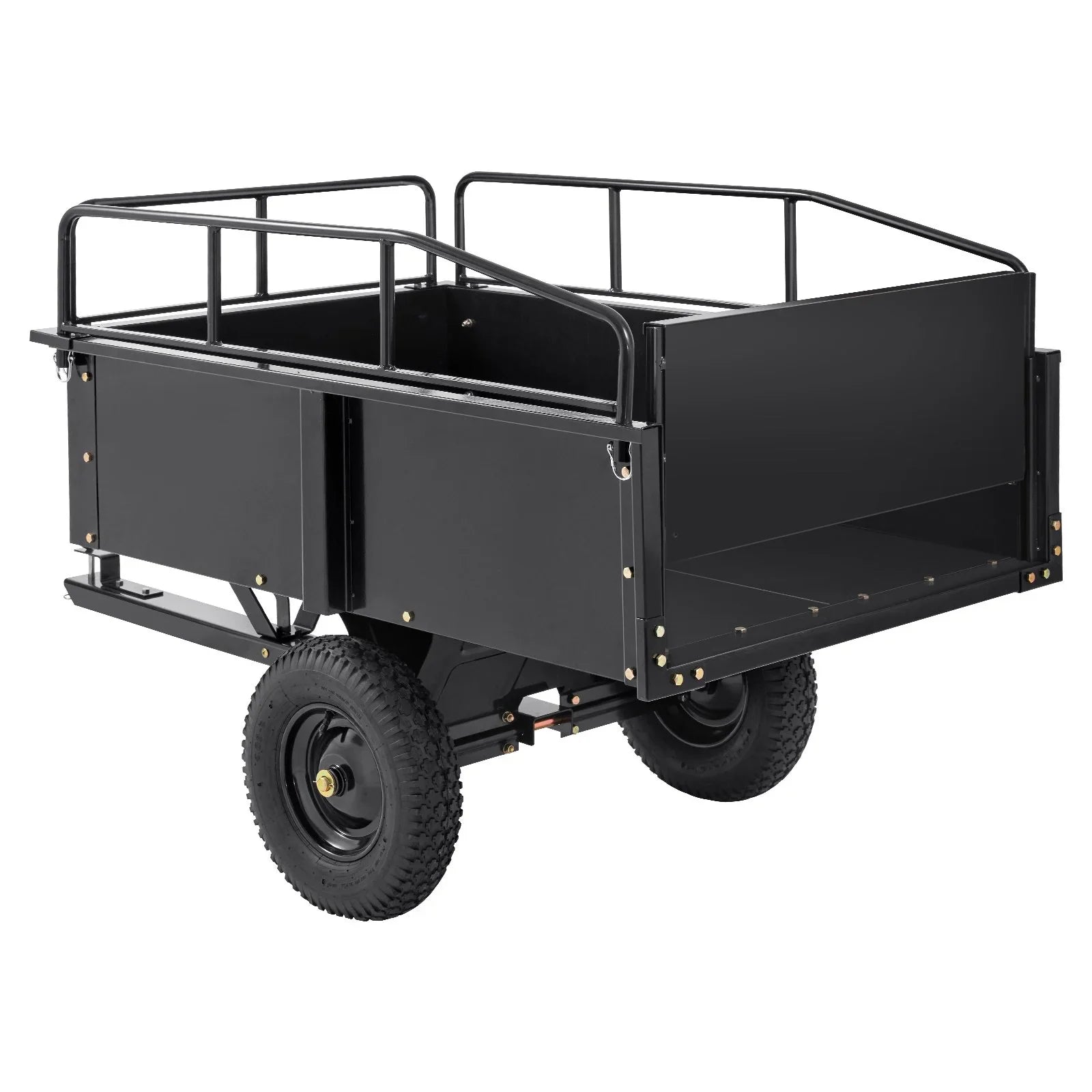 with Feet 15 750lb Steel Garden Capacity, Cart Heavy Trailer for Lawn Mower Tractor Trailer, Dump Utility Cubic Duty Riding