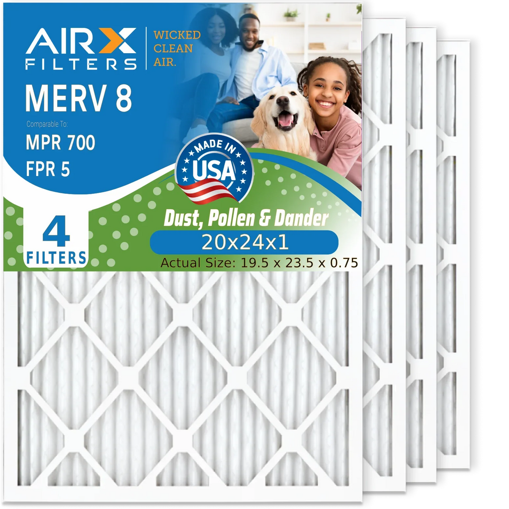 Air . Premium Filter Furnace Electrostatic 700 20x24x1 Filters Air 4 8 Filter & Comparable 5 Conditioner Pleated to 20x24x1 by Made Pack