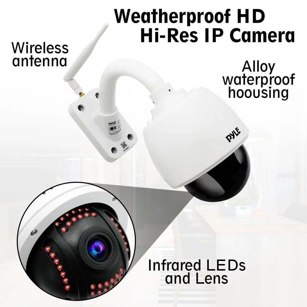 SD PIPCAMHD47.5 exterior WiFi Built in 32g Optical 4x Hi-Res PYLE Weatherproof Camera Cam - Zoom HD - IP with