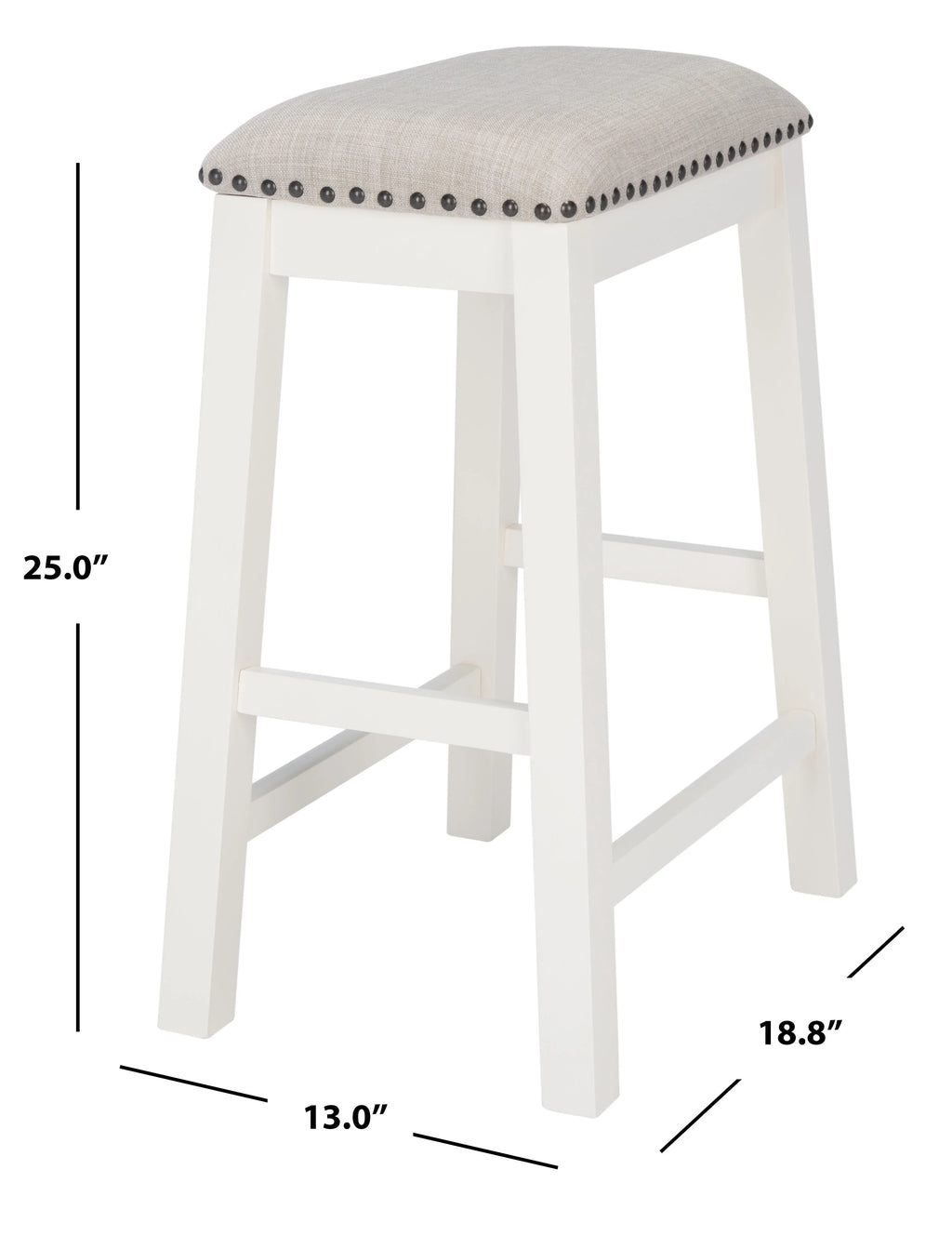 in. 25 x W Aero in. White, in. 2 13 of H) (18.8 x D Mid-Century Stool, Set Counter