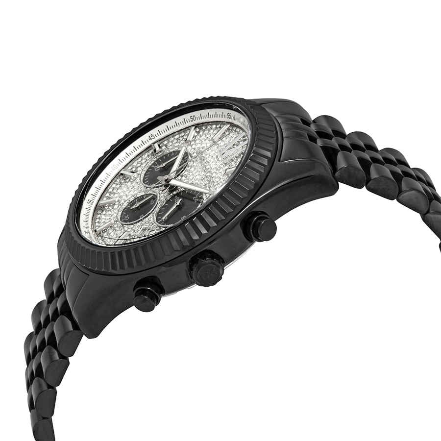 Crystal Watch Kors MK8605 Michael Chronograph Quartz Lexington Dial Paved Men's