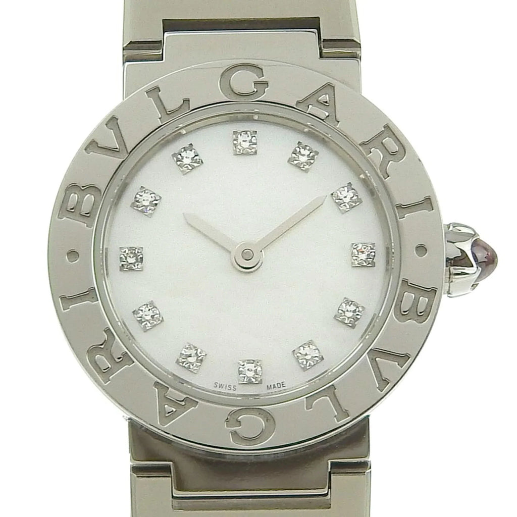 Diamond Pre-Owned 103095 Bulgari (Like Battery Shell of Dial Watch Pearl New) Mother 12P BB23S BVLGARI