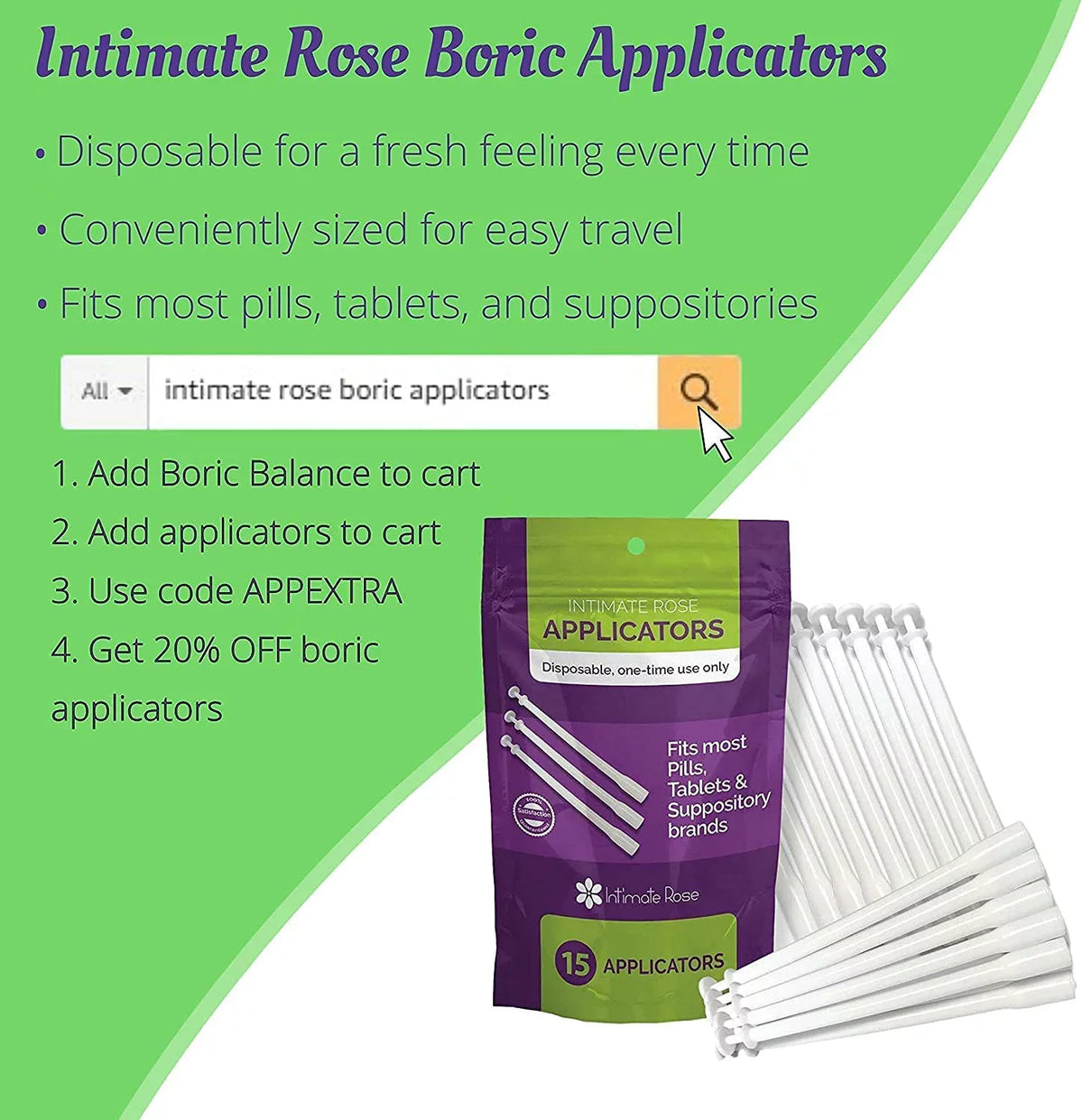 Infection, pH in 100% made Rose Women, USA Balance - Vaginitis, Vaginal (600mg) 90-Count Boric Intimate Bacterial 21 Suppositories for Vaginosis, Yeast Acid Acid Suppositories, + Boric for Applicators