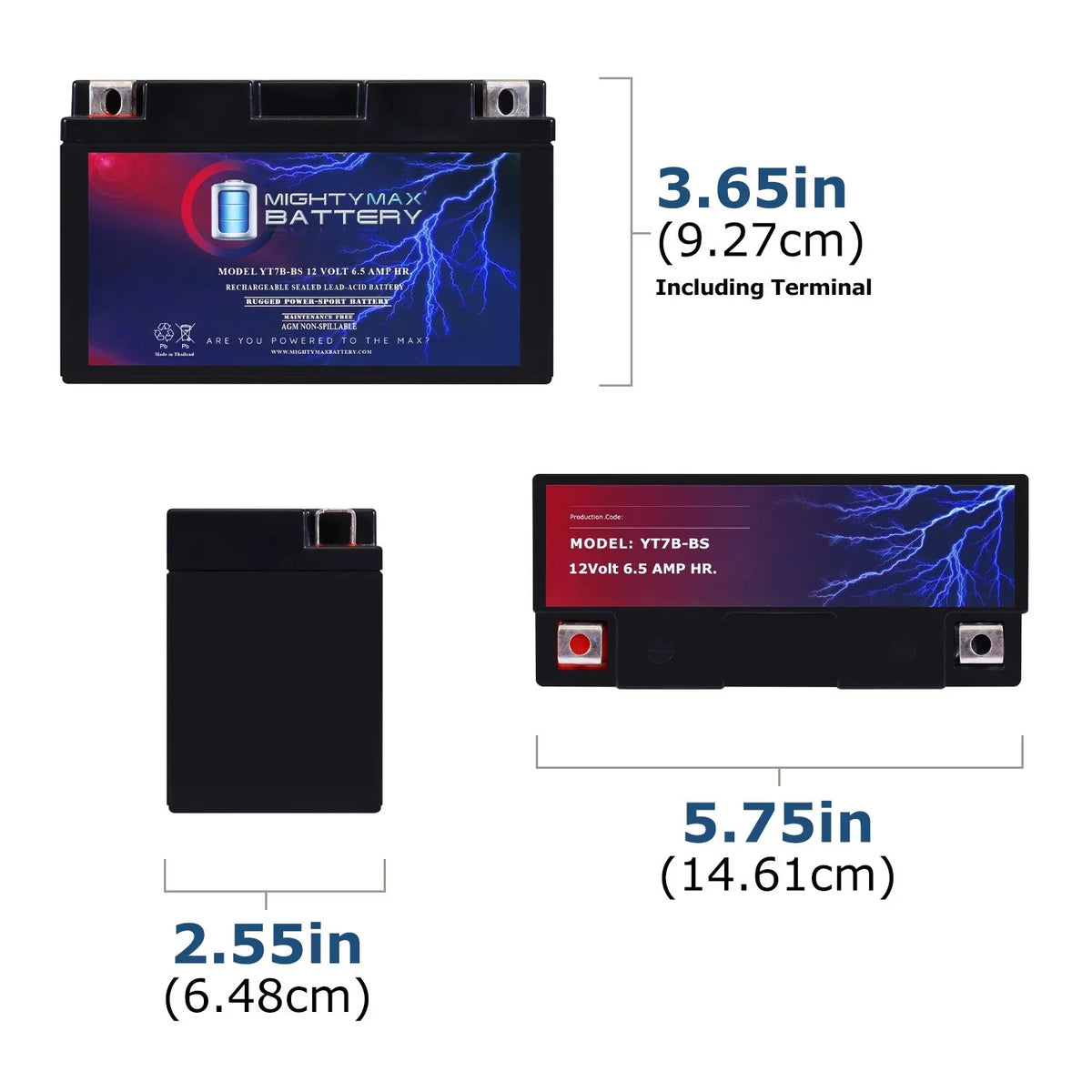 Replacement YT7B-BS Battery 2011 125CC Zume 125 for Yamaha 12V 6.5AH