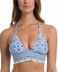 Women's Top Bikini 12 Breeze Blanca Blue Halter Size La