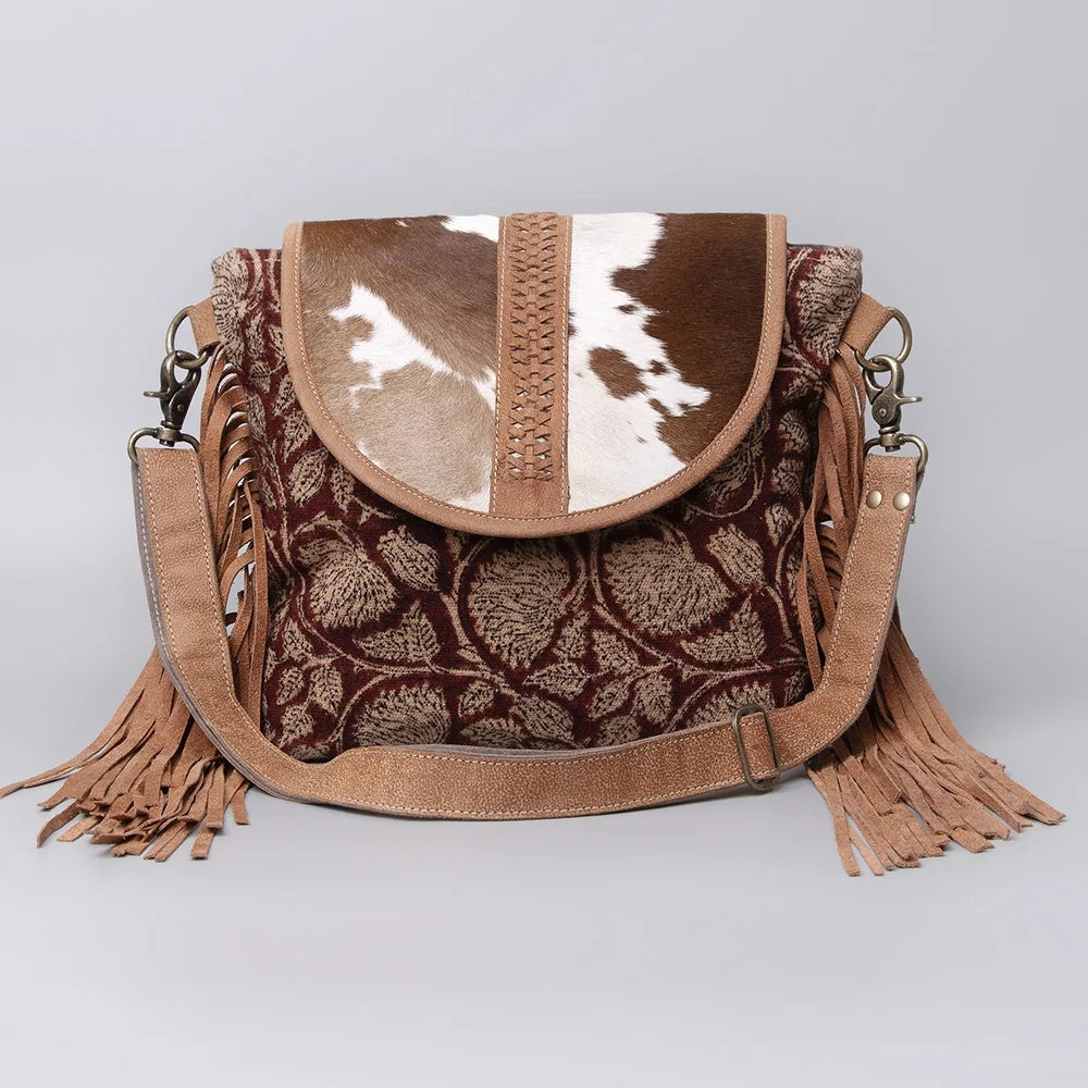 purse Canvas Hair-On Cross Body KB483 KB OHLAY Genuine handbag bag Leather western women Upcycled