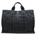 MM Canvas Hermes Pre-Owned Ladies Cotton (Fair) Deauville Tote Black Bag