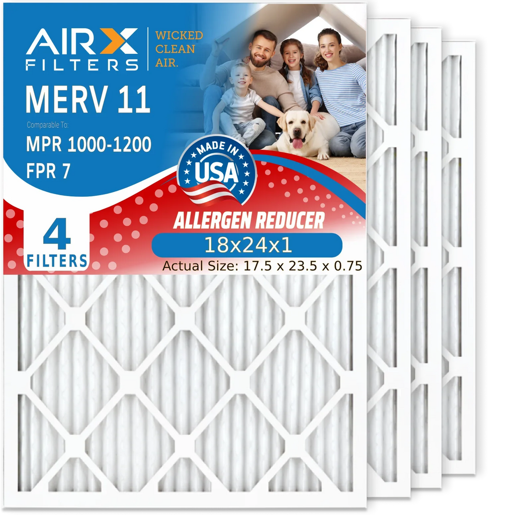 Made Conditioner Air 1200 by 4 1000, & 11 Comparable to 18x24x1 Electrostatic Pleated 18x24x1 Pack 7 Premium Air Filter . Filters Filter Furnace