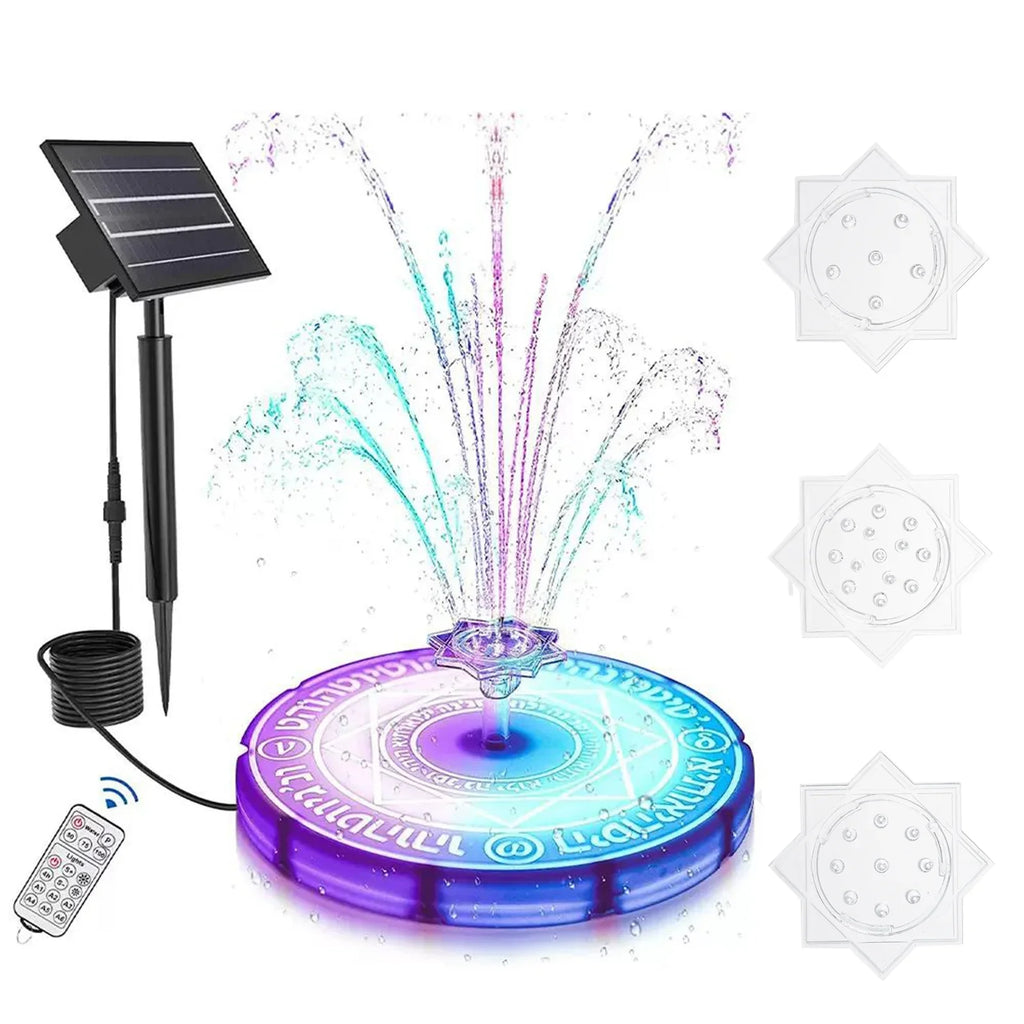 Garden Bath Light, Solar Remote Fountain exterior Walmeck Decoration with Control Pond LED, Decor
