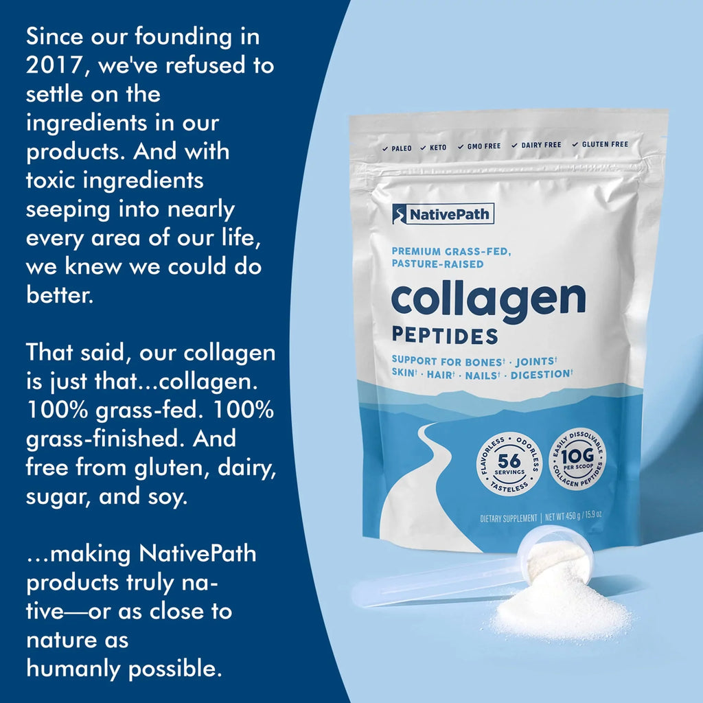 Collagen Skin, Nails (56 & Hair, 19.8 Protein Collagen 3 Powder Skin Type Powder Hydrolyzed - 1 NativePath Collagen - for - oz Peptides Servings) for