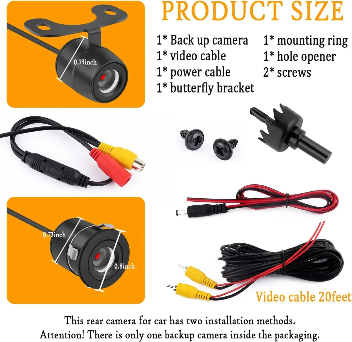 Rear - - Backup Purpose Night Angle] Camera Camera View with Dual Reverse Side Front Vision] Car Design [HD [170°Wide