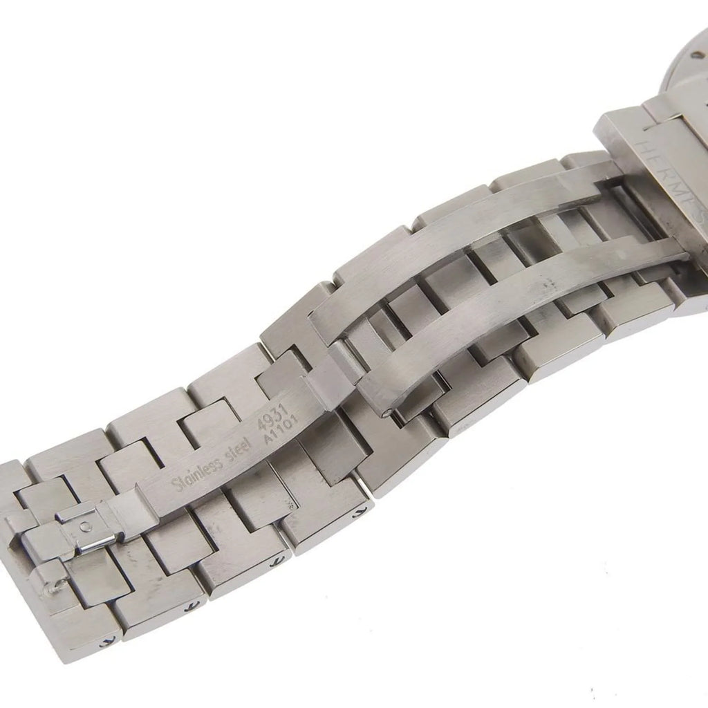 Made Pre-Owned Swiss (Fair) Nomad Quartz Steel Stainless Watch NO1.710 Hermes Silver Men's Dial Analog White Display