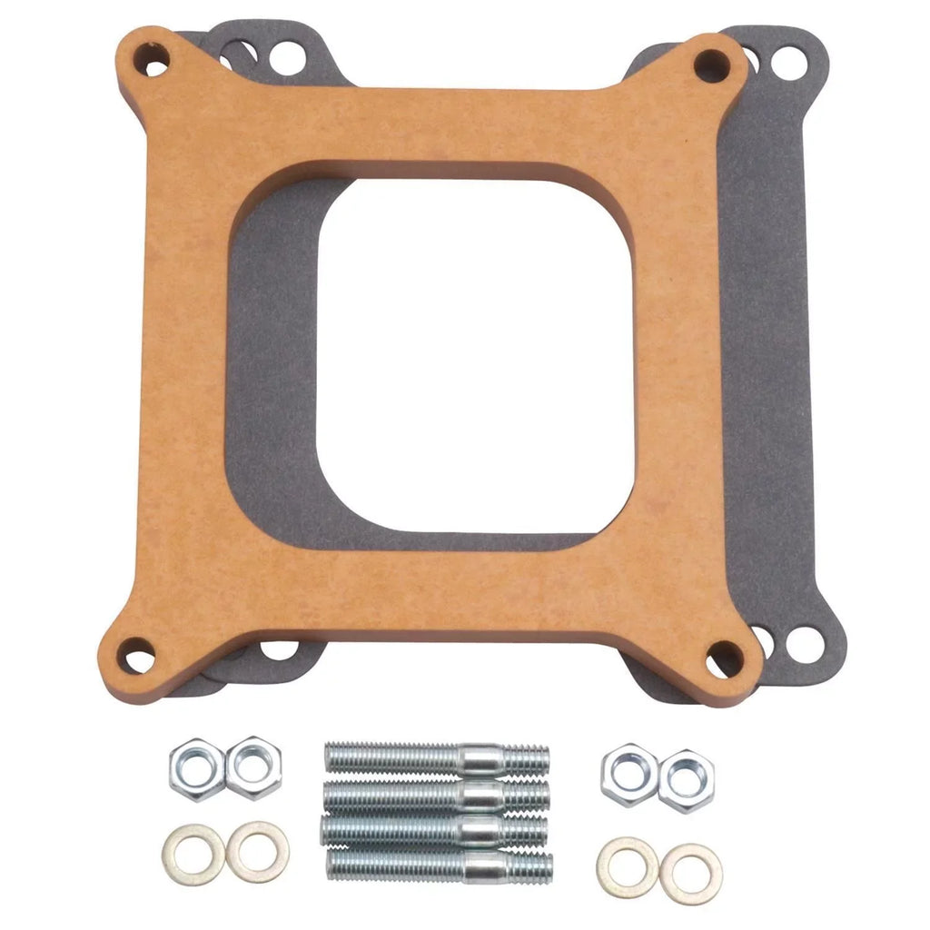 8724 Wood Laminate Carburetor Spacer Edelbrock Edelbrock Open 1/2 in Holley
