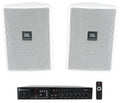 Wall Indoor/Outdoor (2) Control White Amp 70v Speakers Commercial + 23-1 3"