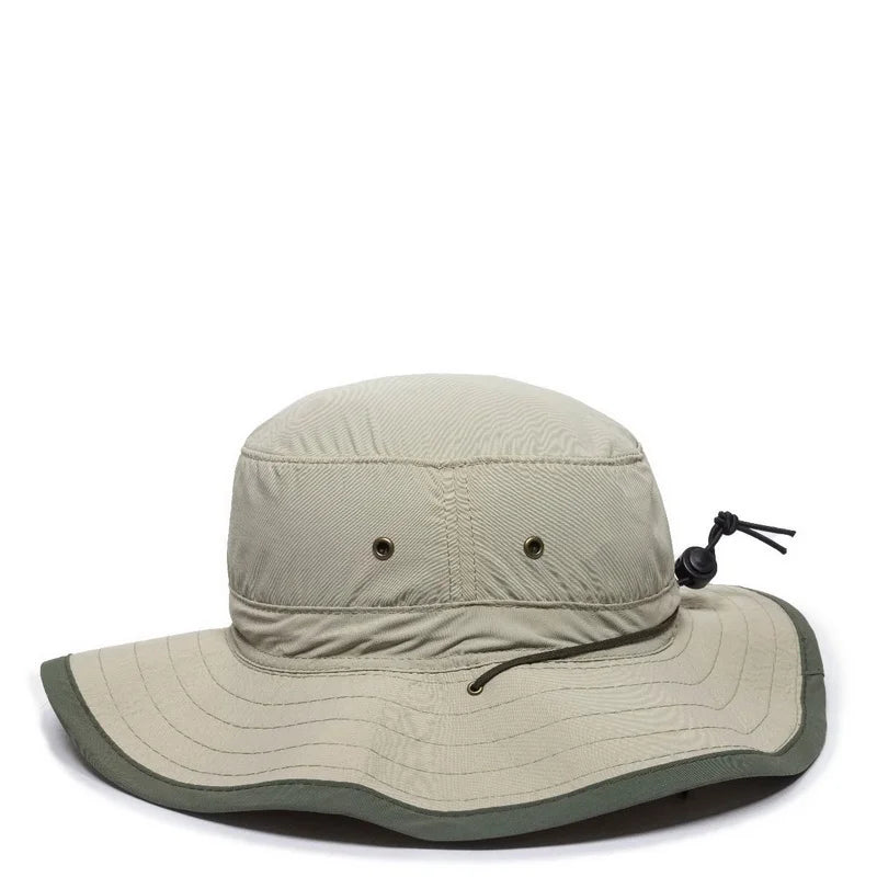 exterior Sunblock Cap Khaki Chin Cord Leather Hat BH-600 Explorer