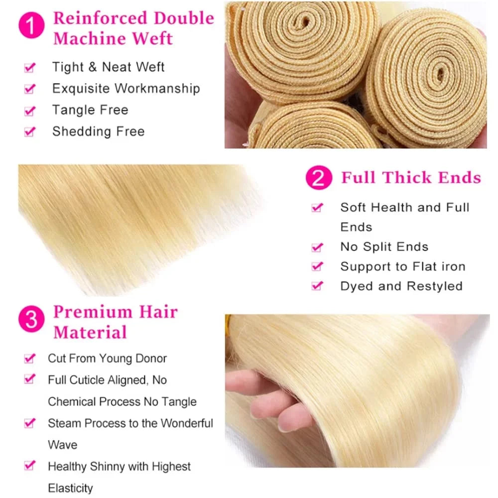 Bundles Grade 22 Inch 22 Hair gram/pc 613 Straight Human Human Bundles Blonde Hair Unprocessed 100 22 Honey 8A Extension 613 Brazilian Virgin