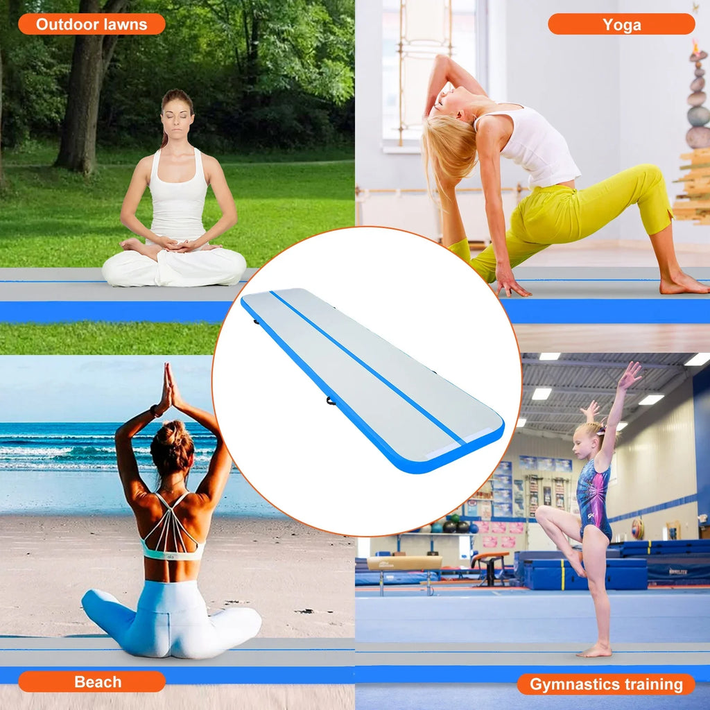 Mat 13ft Pump Cushion Fitness Air Gymnastics Inflatable Training Vibrating with