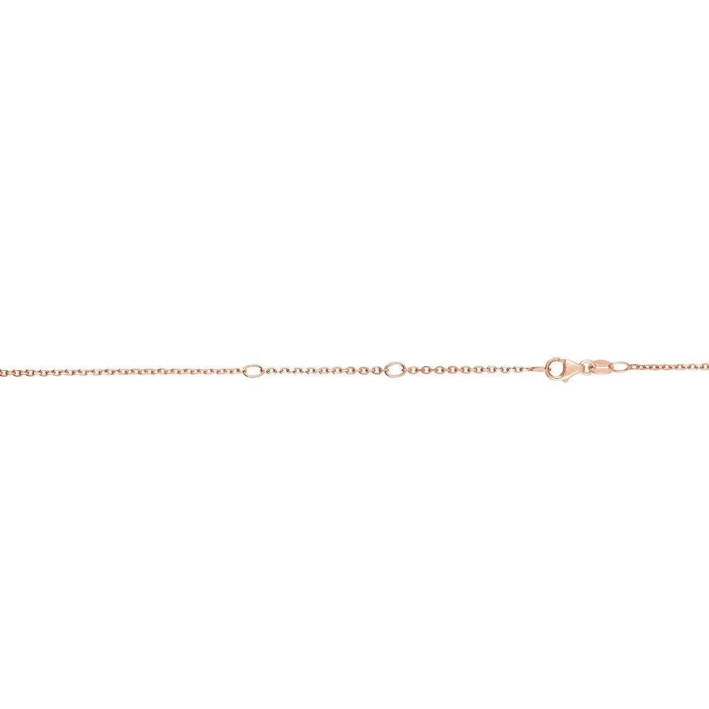 Lobster Claw Chain 0.6mm Necklace, 1.2gr. Extendable Cable 16-18 Inches, 14k Rose Gold