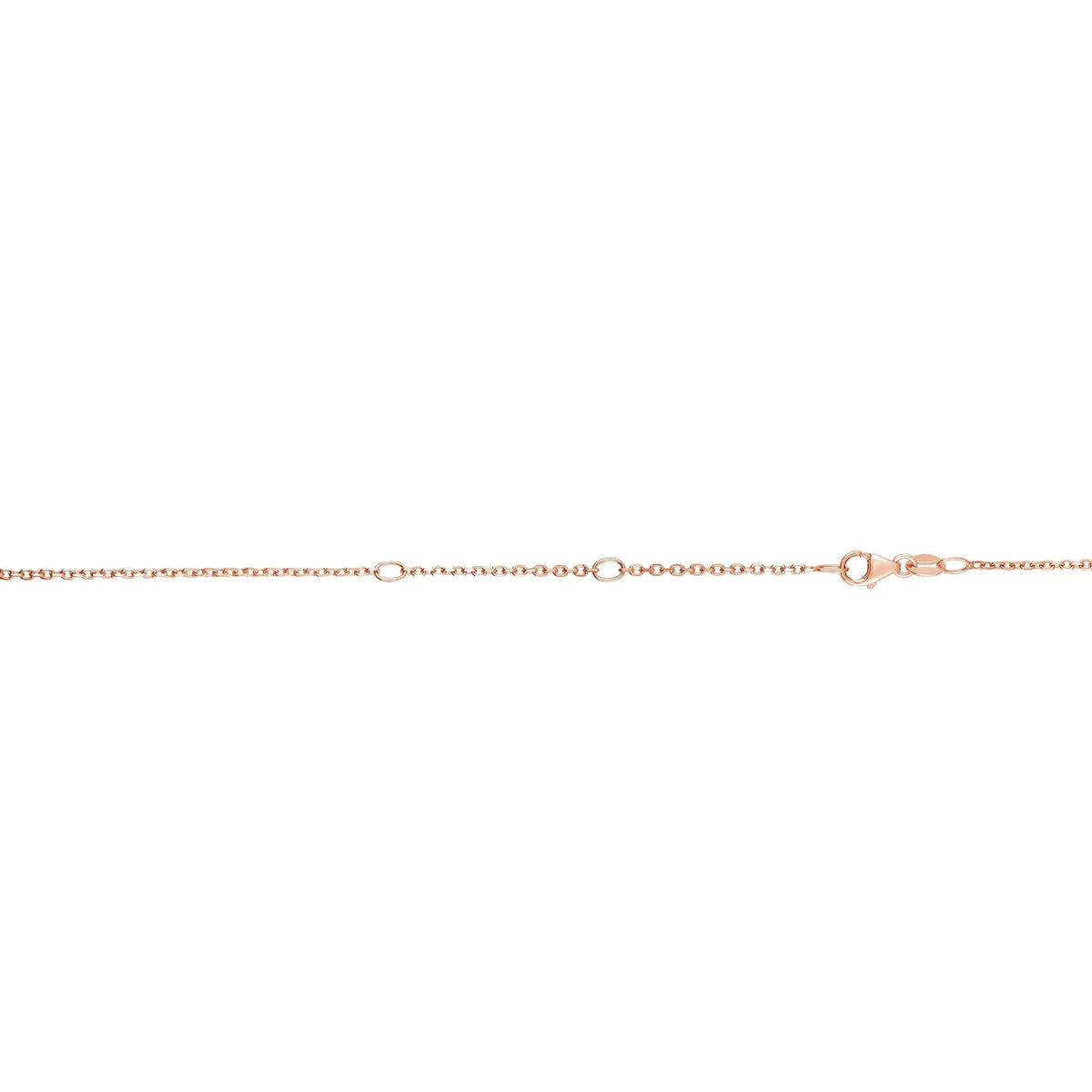 Lobster Claw Chain 0.6mm Necklace, 1.2gr. Extendable Cable 16-18 Inches, 14k Rose Gold